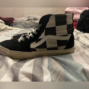 Black and White Checkered Suede Vans